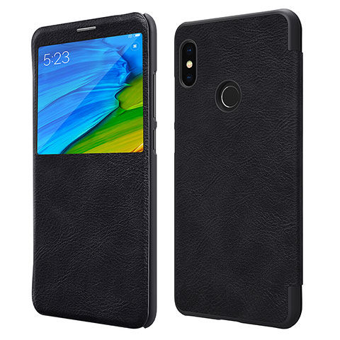 Handytasche Stand Schutzhülle Leder für Xiaomi Redmi Note 5 AI Dual Camera Schwarz