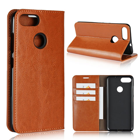 Handytasche Stand Schutzhülle Leder Hülle für Asus Zenfone Max Plus M1 ZB570TL Orange