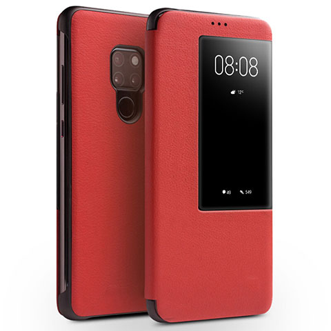 Handytasche Stand Schutzhülle Leder Hülle für Huawei Mate 20 Rot