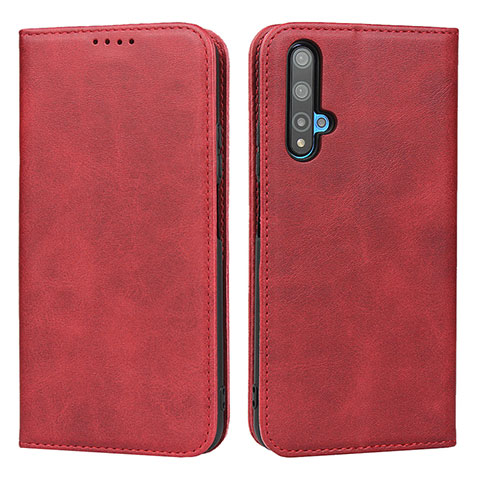 Handytasche Stand Schutzhülle Leder Hülle für Huawei Nova 5T Rot