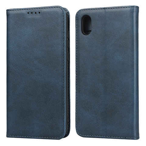 Handytasche Stand Schutzhülle Leder Hülle für Huawei Y5 (2019) Blau