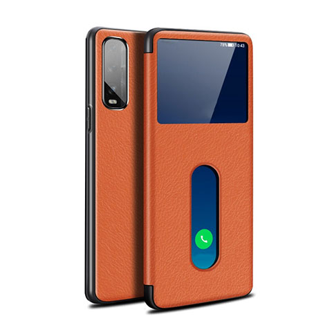 Handytasche Stand Schutzhülle Leder Hülle für Oppo Find X2 Orange