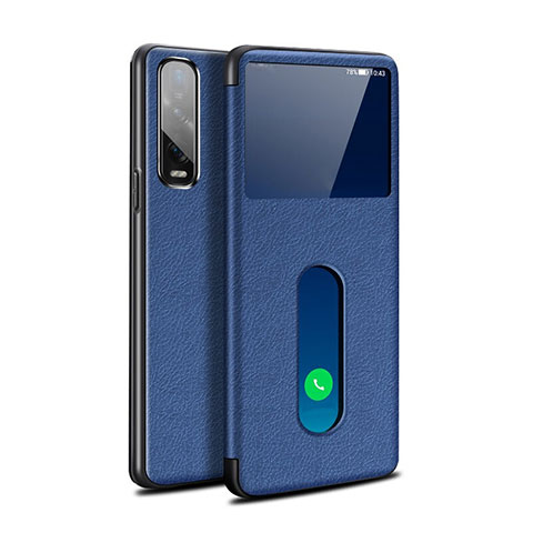 Handytasche Stand Schutzhülle Leder Hülle für Oppo Find X2 Pro Blau