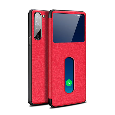 Handytasche Stand Schutzhülle Leder Hülle für Oppo K7 5G Rot