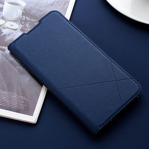 Handytasche Stand Schutzhülle Leder Hülle für Oppo Reno2 Blau