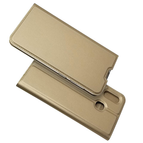 Handytasche Stand Schutzhülle Leder Hülle für Samsung Galaxy A20 Gold