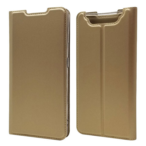 Handytasche Stand Schutzhülle Leder Hülle für Samsung Galaxy A90 4G Gold