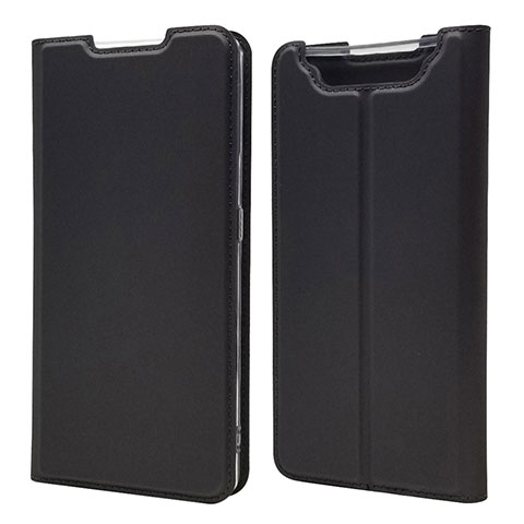 Handytasche Stand Schutzhülle Leder Hülle für Samsung Galaxy A90 4G Schwarz