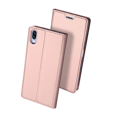 Handytasche Stand Schutzhülle Leder Hülle für Sony Xperia L3 Rosegold