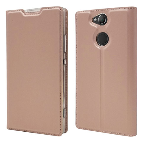 Handytasche Stand Schutzhülle Leder Hülle für Sony Xperia XA2 Plus Rosegold