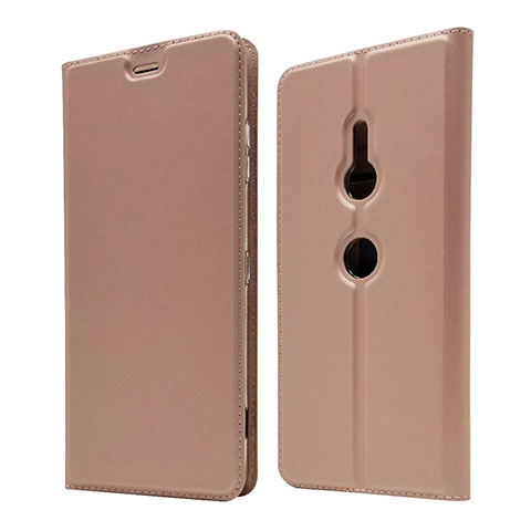 Handytasche Stand Schutzhülle Leder Hülle für Sony Xperia XZ3 Rosegold