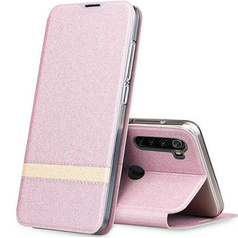 Handytasche Stand Schutzhülle Leder Hülle für Xiaomi Redmi Note 8 (2021) Rosegold