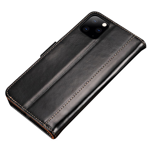 Handytasche Stand Schutzhülle Leder Hülle L01 für Apple iPhone 11 Pro Max Schwarz