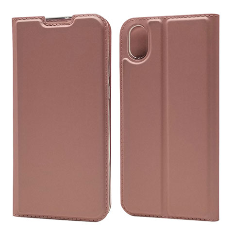 Handytasche Stand Schutzhülle Leder Hülle L01 für Huawei Enjoy 8S Rosegold