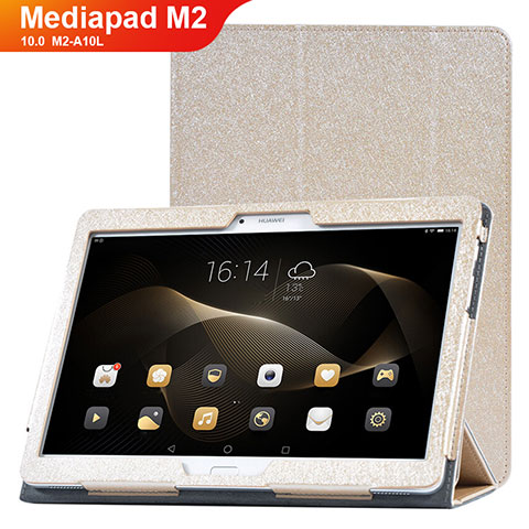 Handytasche Stand Schutzhülle Leder Hülle L01 für Huawei MediaPad M2 10.0 M2-A10L Gold