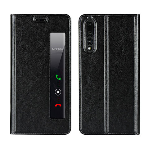 Handytasche Stand Schutzhülle Leder Hülle L01 für Huawei P20 Pro Schwarz