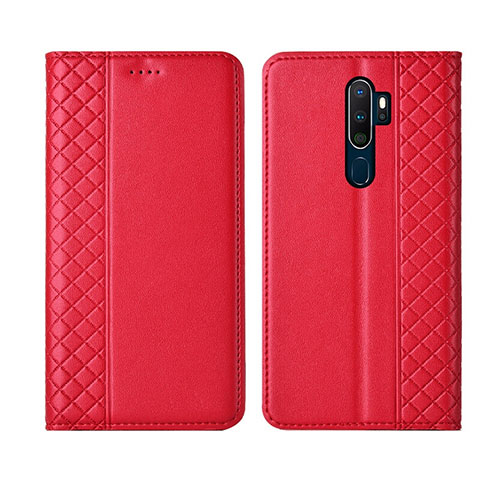 Handytasche Stand Schutzhülle Leder Hülle L01 für Oppo A11 Rot