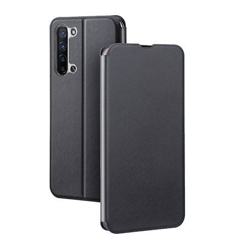 Handytasche Stand Schutzhülle Leder Hülle L01 für Oppo F15 Schwarz