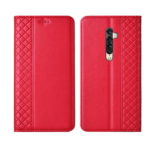 Handytasche Stand Schutzhülle Leder Hülle L01 für Oppo Reno2 Rot