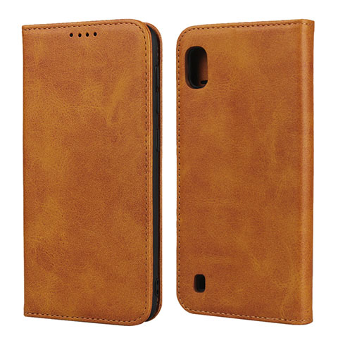 Handytasche Stand Schutzhülle Leder Hülle L01 für Samsung Galaxy A10 Orange