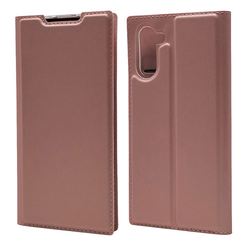 Handytasche Stand Schutzhülle Leder Hülle L01 für Samsung Galaxy Note 10 Rosegold