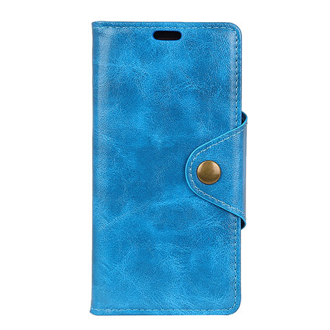 Handytasche Stand Schutzhülle Leder Hülle L02 für Alcatel 1 Blau