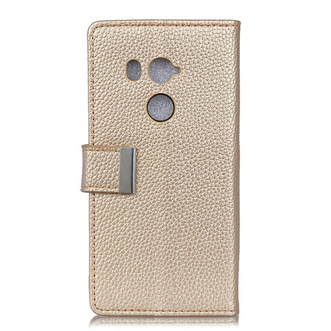 Handytasche Stand Schutzhülle Leder Hülle L02 für HTC U11 Eyes Gold