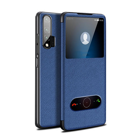 Handytasche Stand Schutzhülle Leder Hülle L02 für Huawei Nova 6 Blau