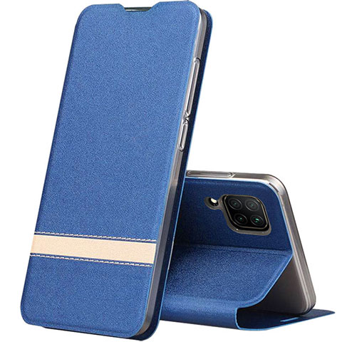 Handytasche Stand Schutzhülle Leder Hülle L02 für Huawei Nova 7i Blau