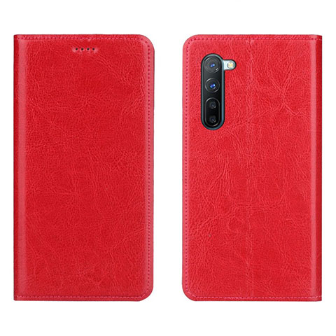 Handytasche Stand Schutzhülle Leder Hülle L02 für Oppo F15 Rot