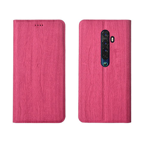 Handytasche Stand Schutzhülle Leder Hülle L02 für Oppo Reno2 Pink