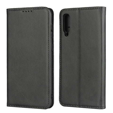 Handytasche Stand Schutzhülle Leder Hülle L02 für Samsung Galaxy A50 Schwarz