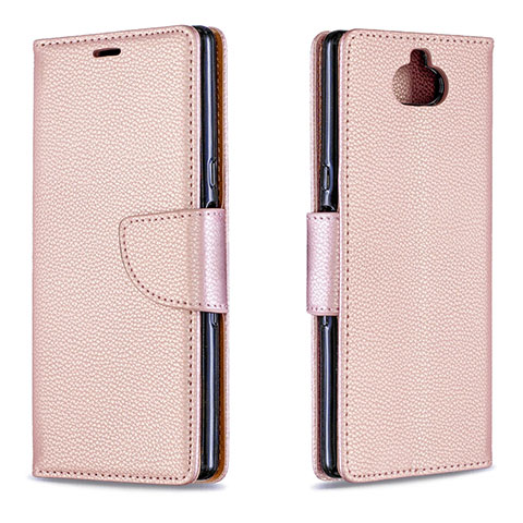 Handytasche Stand Schutzhülle Leder Hülle L02 für Sony Xperia 10 Plus Rosegold