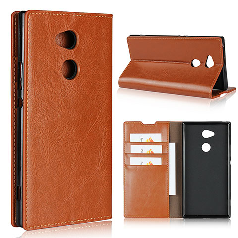 Handytasche Stand Schutzhülle Leder Hülle L02 für Sony Xperia XA2 Ultra Orange