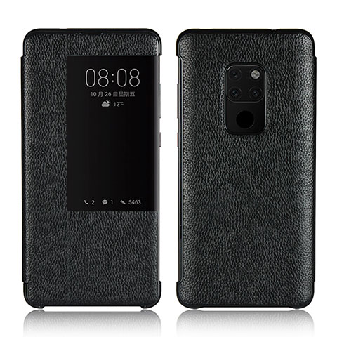 Handytasche Stand Schutzhülle Leder Hülle L03 für Huawei Mate 20 Schwarz