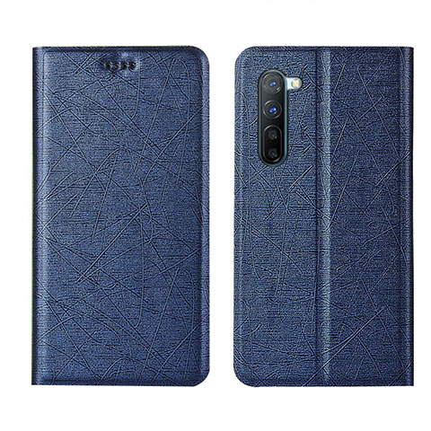 Handytasche Stand Schutzhülle Leder Hülle L03 für Oppo F15 Blau