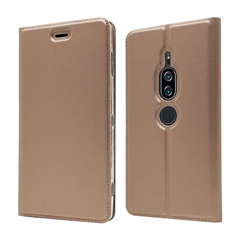 Handytasche Stand Schutzhülle Leder Hülle L03 für Sony Xperia XZ2 Premium Rosegold