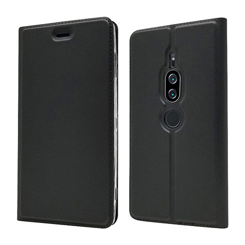 Handytasche Stand Schutzhülle Leder Hülle L03 für Sony Xperia XZ2 Premium Schwarz