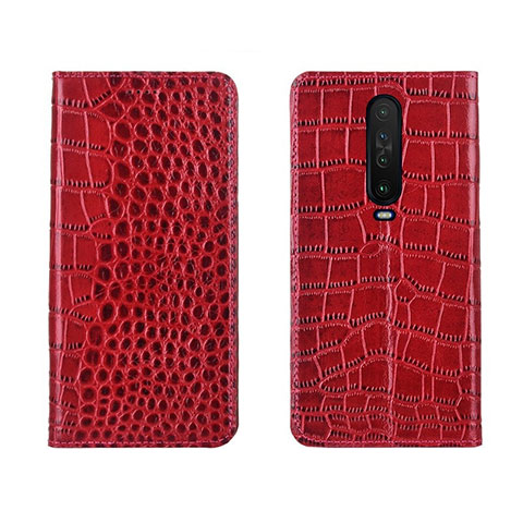 Handytasche Stand Schutzhülle Leder Hülle L03 für Xiaomi Poco X2 Rot