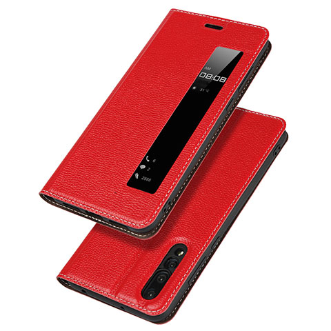 Handytasche Stand Schutzhülle Leder Hülle L04 für Huawei P20 Pro Rot