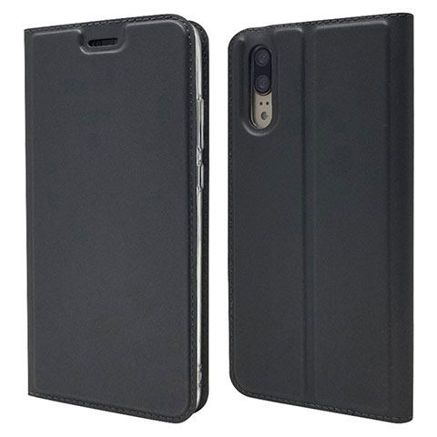 Handytasche Stand Schutzhülle Leder Hülle L04 für Huawei P20 Schwarz