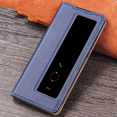 Handytasche Stand Schutzhülle Leder Hülle L04 für Huawei P30 Blau