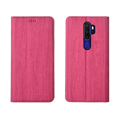 Handytasche Stand Schutzhülle Leder Hülle L04 für Oppo A11X Pink