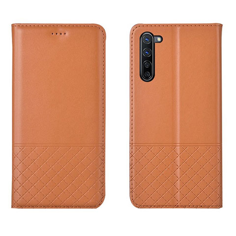 Handytasche Stand Schutzhülle Leder Hülle L04 für Oppo F15 Orange