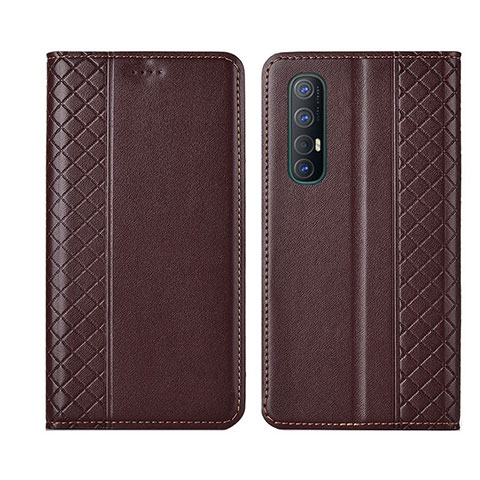 Handytasche Stand Schutzhülle Leder Hülle L04 für Oppo Find X2 Neo Braun