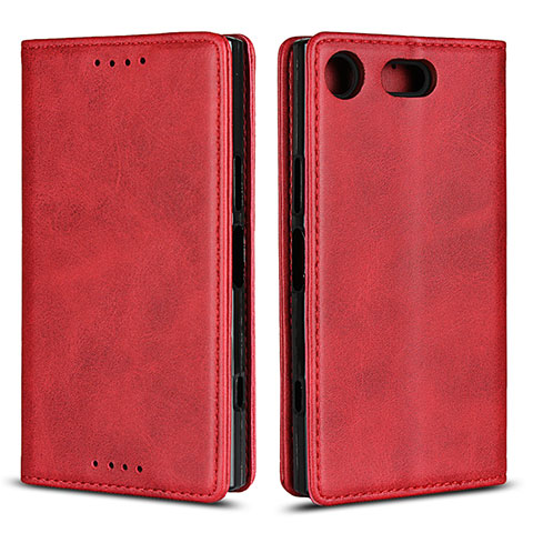 Handytasche Stand Schutzhülle Leder Hülle L04 für Sony Xperia XZ1 Compact Rot