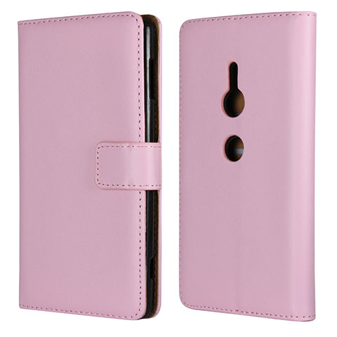 Handytasche Stand Schutzhülle Leder Hülle L04 für Sony Xperia XZ2 Rosa