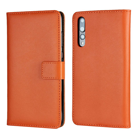 Handytasche Stand Schutzhülle Leder Hülle L06 für Huawei P20 Pro Orange