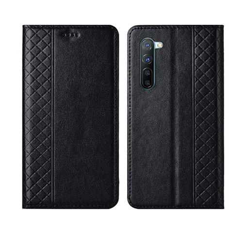 Handytasche Stand Schutzhülle Leder Hülle L06 für Oppo F15 Schwarz