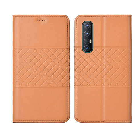 Handytasche Stand Schutzhülle Leder Hülle L06 für Oppo Reno3 Pro Orange